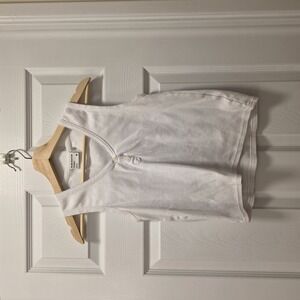 Frank and Oak - The Pointelle Henley Tank Top in Bright White